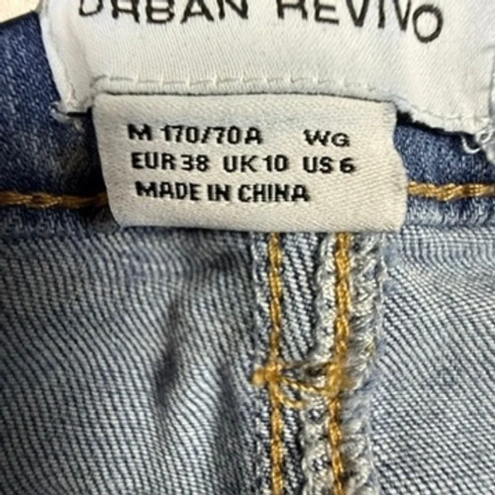 Urban Revivo Womens Blue High Rise Split Hem Straight Leg Jeans Size US 6